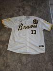 Ronald AcuÃ’a Jr. Atlanta Braves Black Gold Flex Base White Gold Jersey - All Stitched photo review