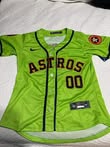 Men Houston Astros Mexico Aztec Pattern Vapor Premier Limited Custom Green Jersey - Printed photo review