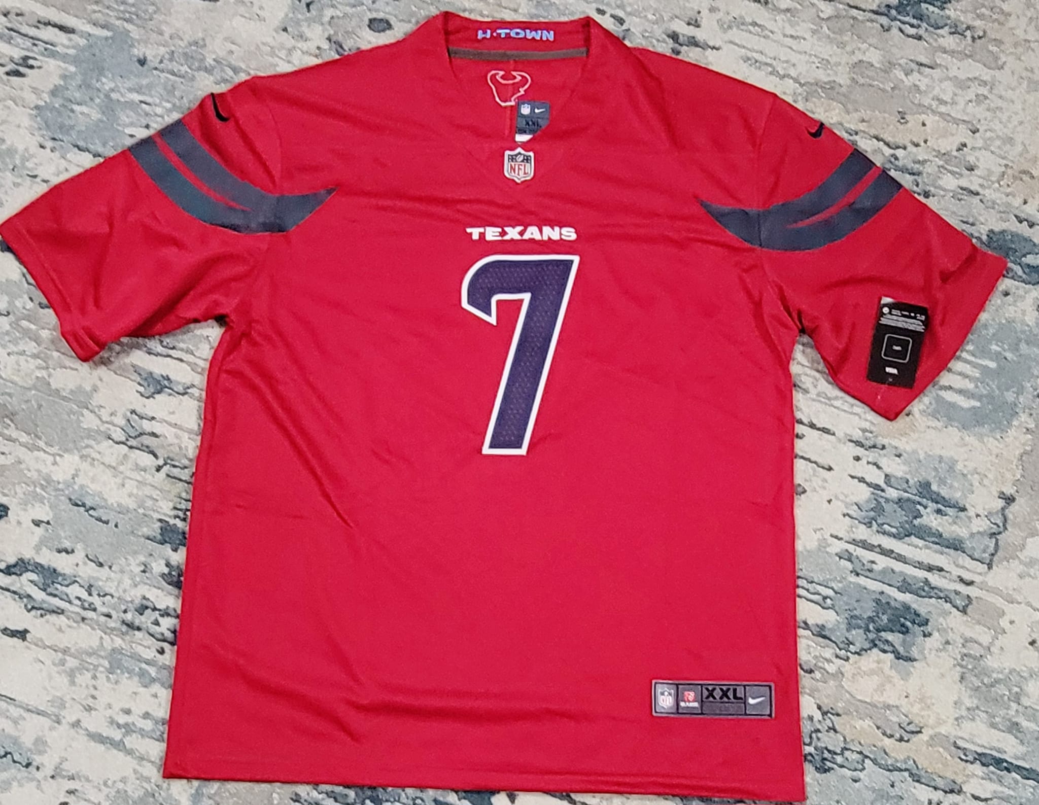 Women's C.J. Stroud Houston Texans 2024 Texas Patch Vapor Limited Red Jersey V2 - All Stitched photo review