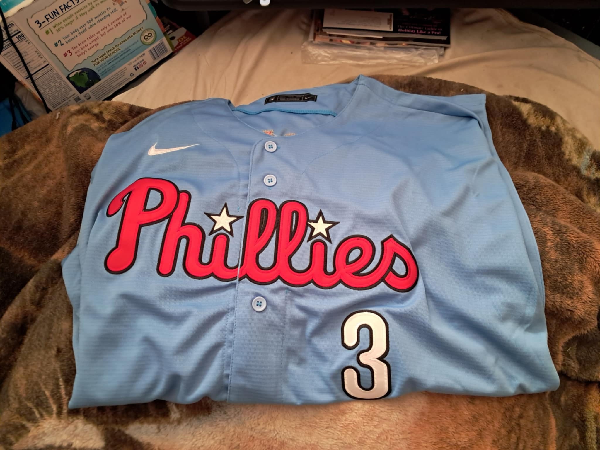 Bryce HarperUnisex Philadelphia Phillies Barbie Patch Vapor Premier Limited Light Blue Jersey - All Stitched photo review