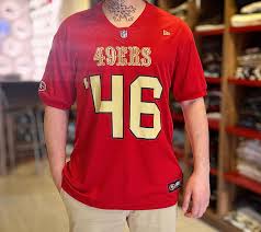 Men's San Francisco 49ers 75th Anniversary Patch Vapor Gold Trim Custom Red Gold Jersey - All Stitched photo review