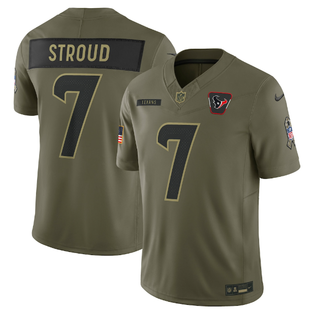 MdwWoyYSdk2025-30-10-06.png CJ Stroud Houston Texans Olive Salute to Service Jersey - Image 1